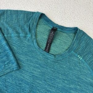 LULULEMON Mens Metal Vent Tech Shirt Large Slim Green Short Sleeve Athletic Tee